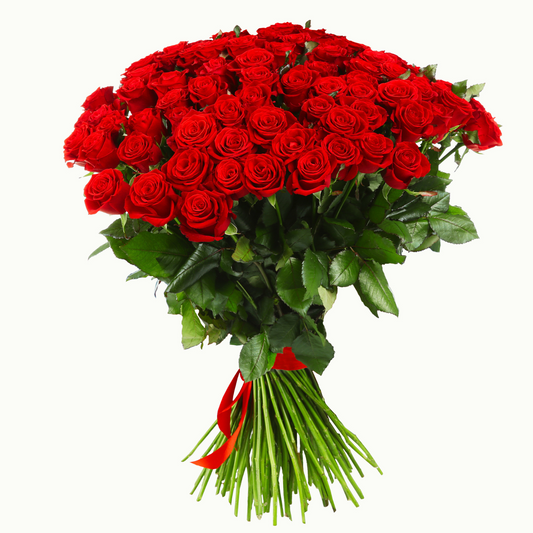 50 Premium Long Stem  Roses Flower Bouquet