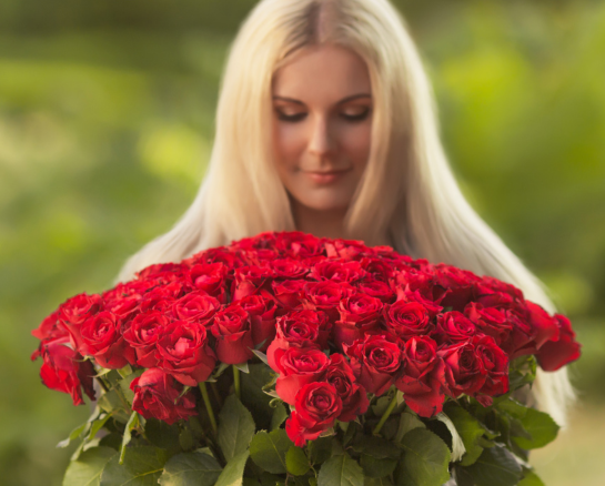 Happiness is to hold flowers in both hands