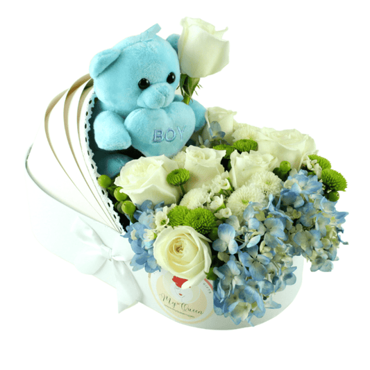 Baby Boy Bassinet | Flowers arrangement - My Queen