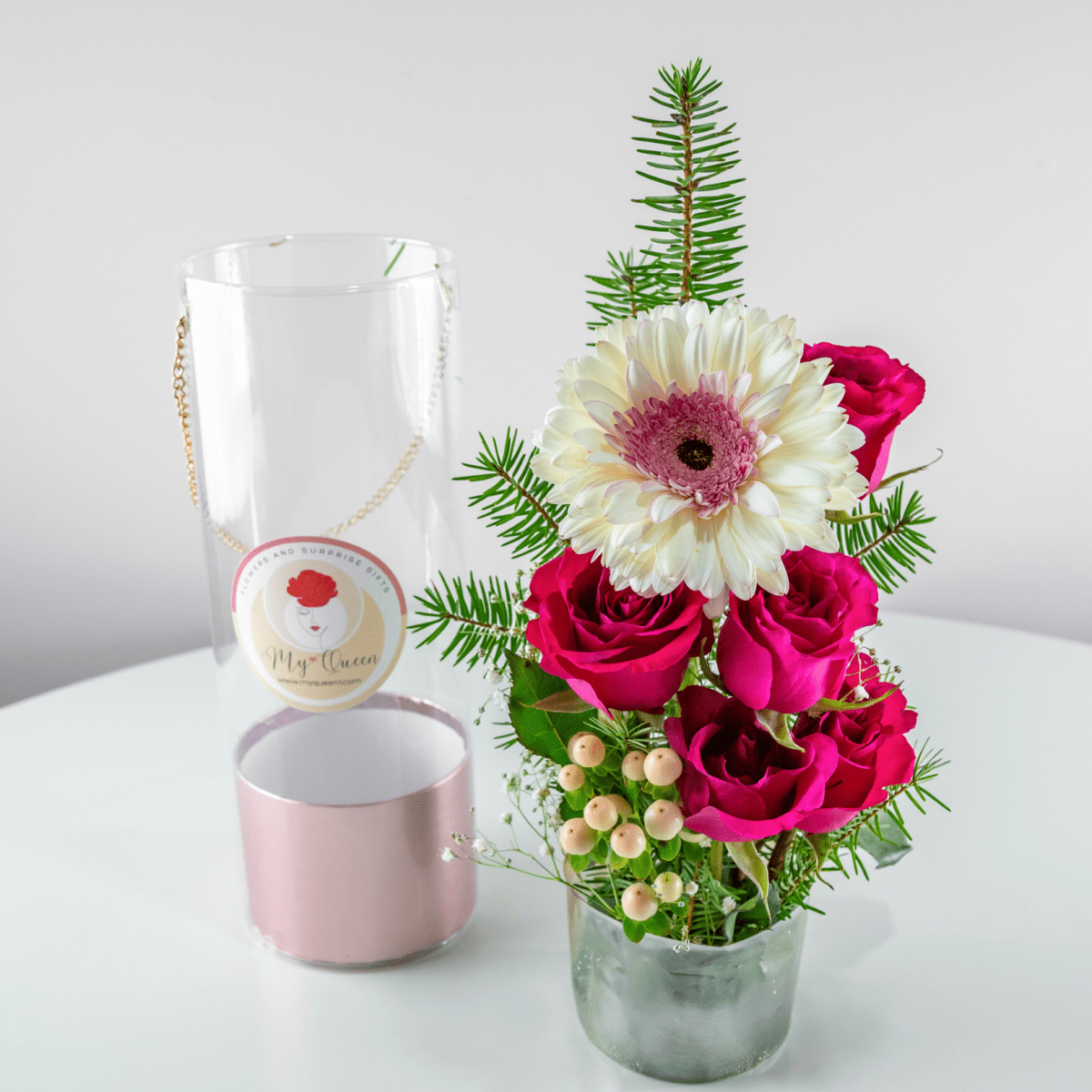 Flowers gift bag "Only You" in Pink - My Queen