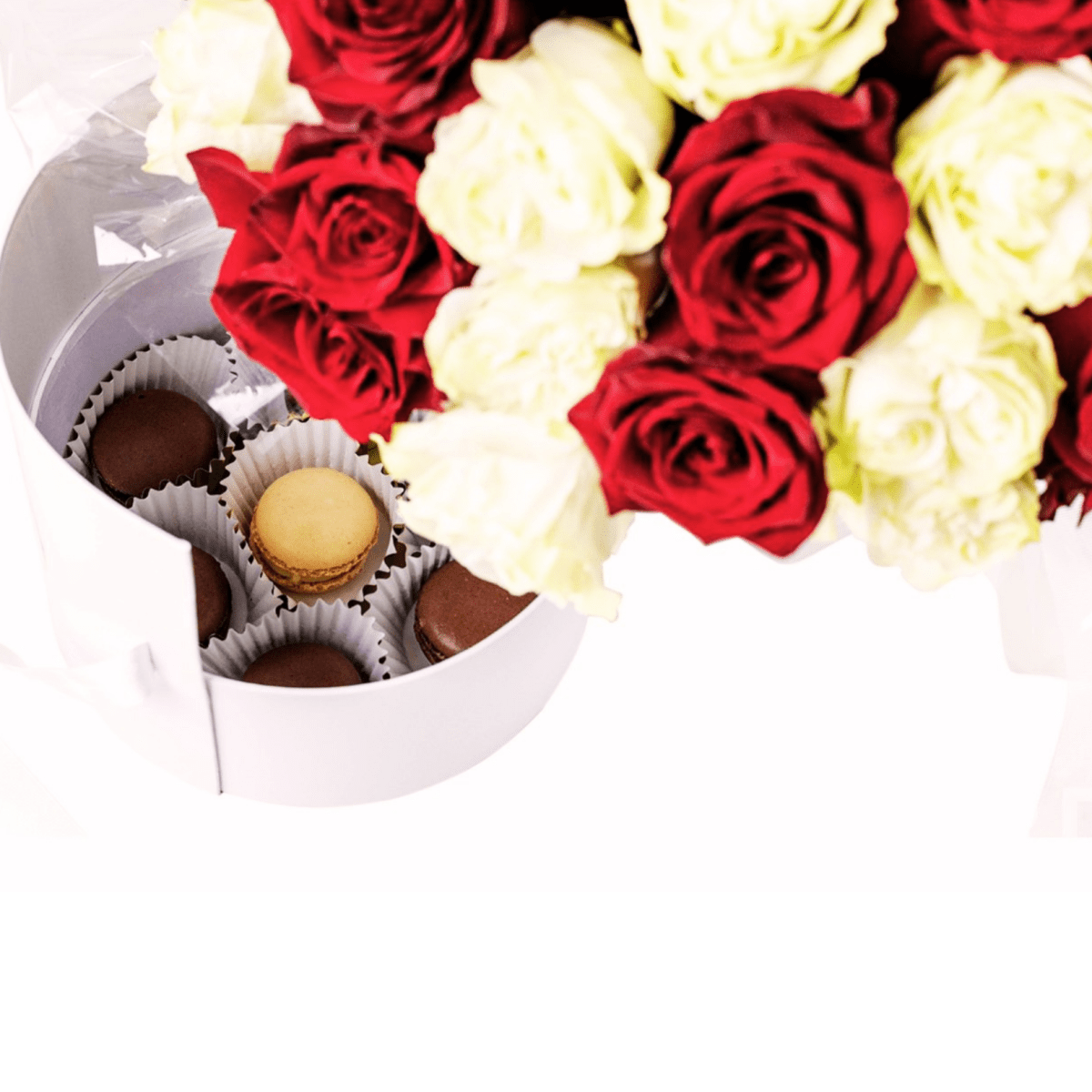 Flowers Gift Coperchio Box "Red&White" - My Queen