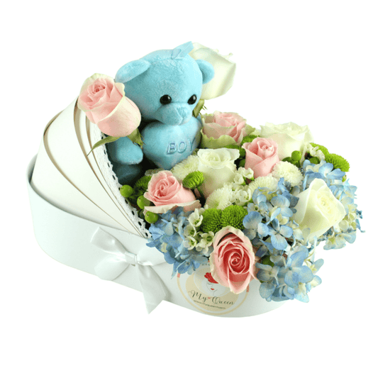 Gender Reveal | New Baby Flowers bassinet - My Queen