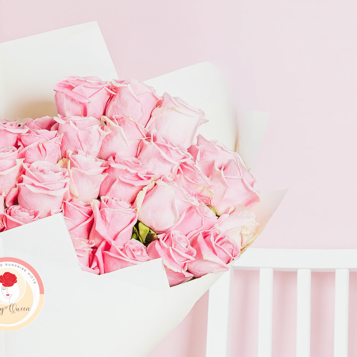 Hand Tied Heart - Shaped Flowers Bouquet | 50 Premium Red Roses - My Queen