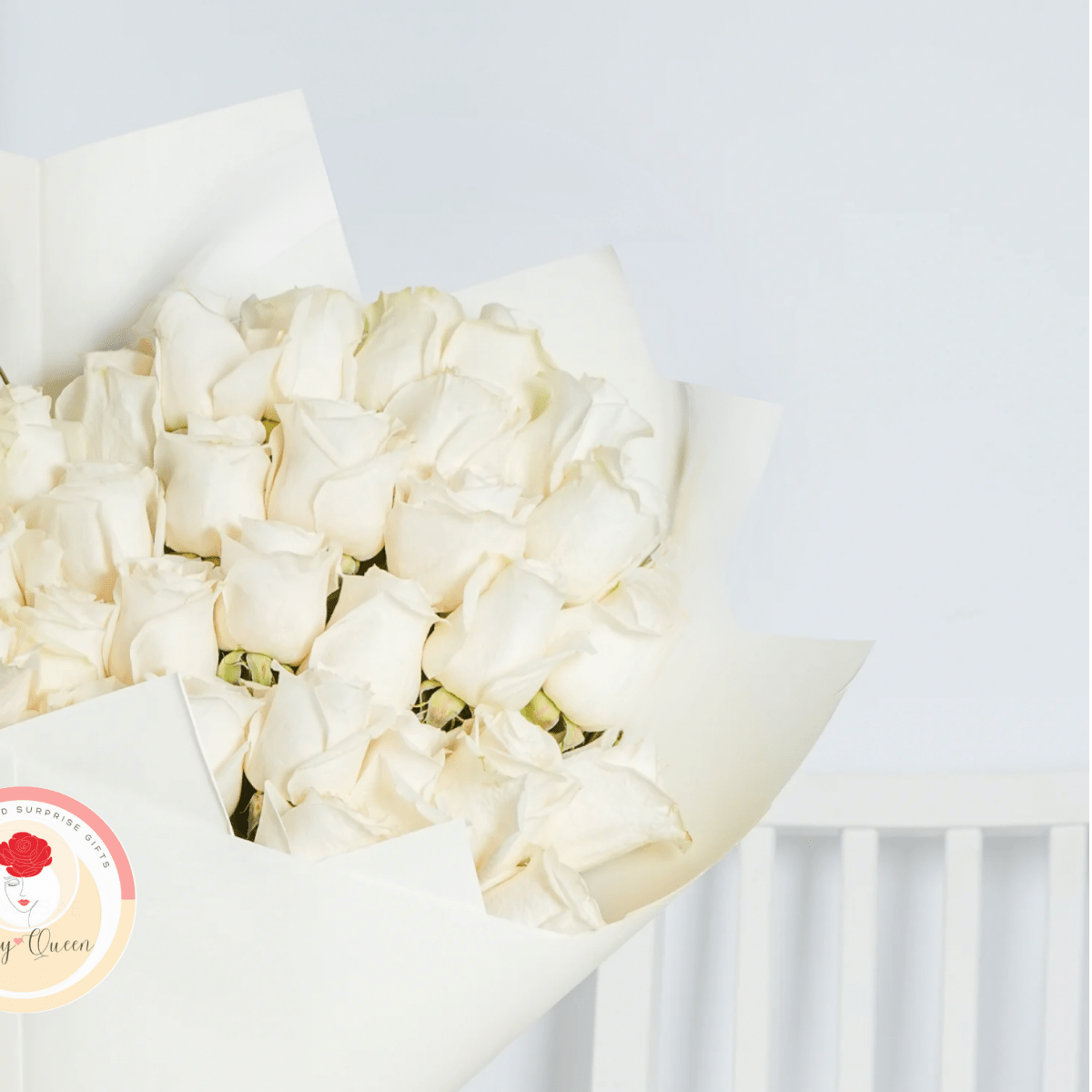 Hand Tied Heart - Shaped Flowers Bouquet | 50 Premium Red Roses - My Queen
