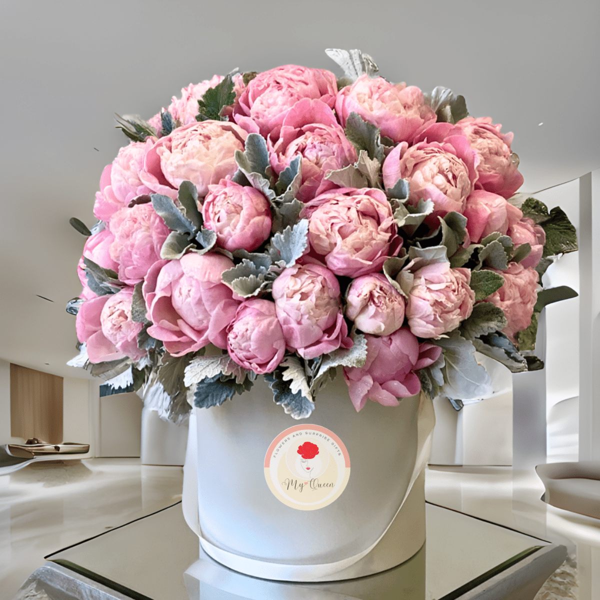 Peonies Flower Box "Royal Pink" - My Queen
