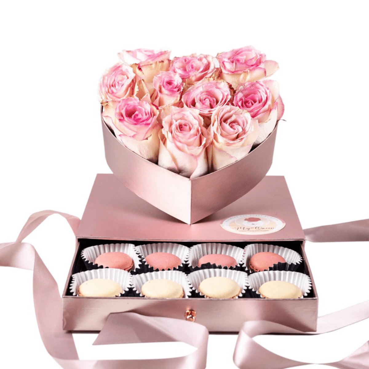 QUEEN | Flowers and macarons Surprise Gift Box - My Queen