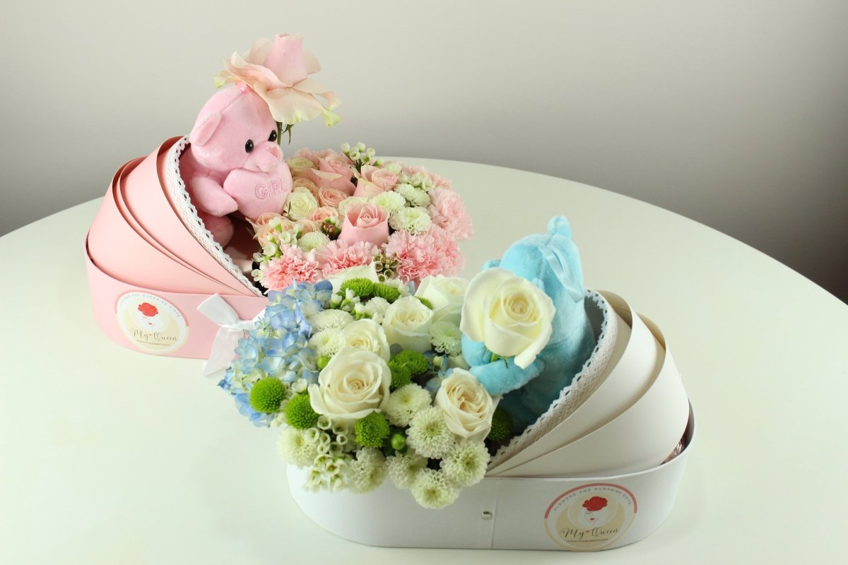 Gender Reveal | New Baby Flowers bassinet - My Queen