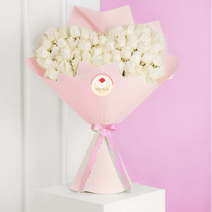 Hand Tied Heart - Shaped Flowers Bouquet | 50 Premium Red Roses - My Queen