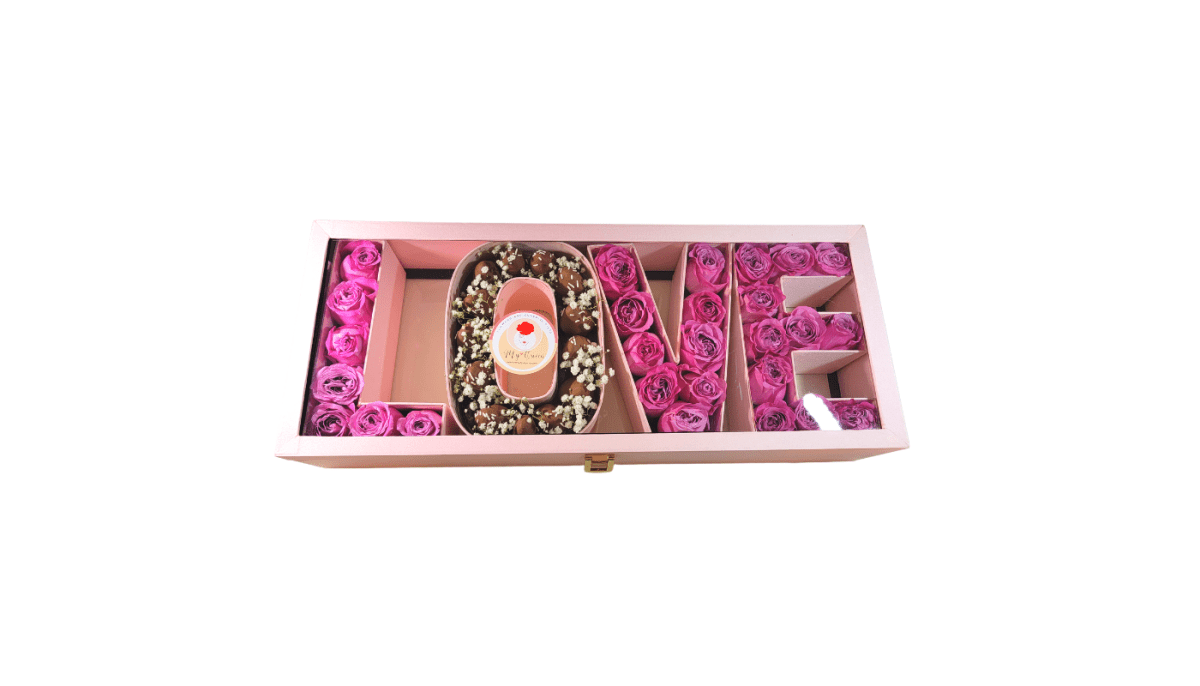 LOVE is ... | Unique Shaped "LOVE" Flowers Gift box - My Queen