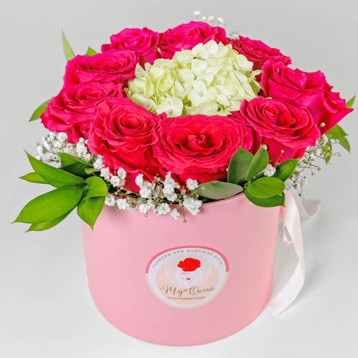 Pink Serenade | Surprise flower box with dipped in Belgian chocolate strawberries - My Queen