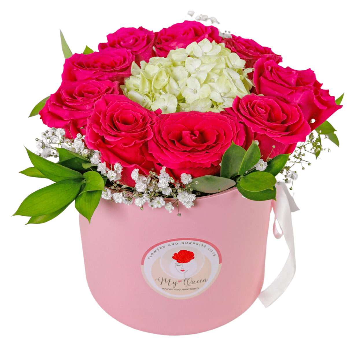 Pink Serenade | Surprise flower box with dipped in Belgian chocolate strawberries - My Queen