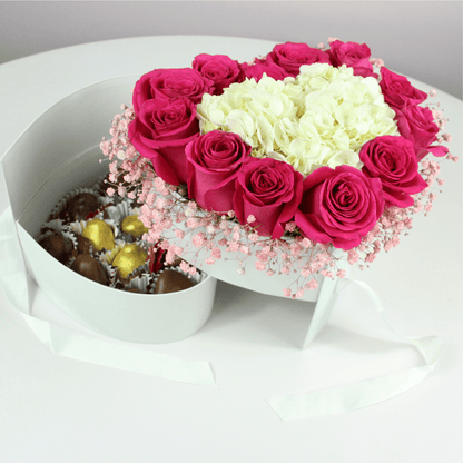 She's lovely | Surprise flower box with strawberries in chocolate - My Queen